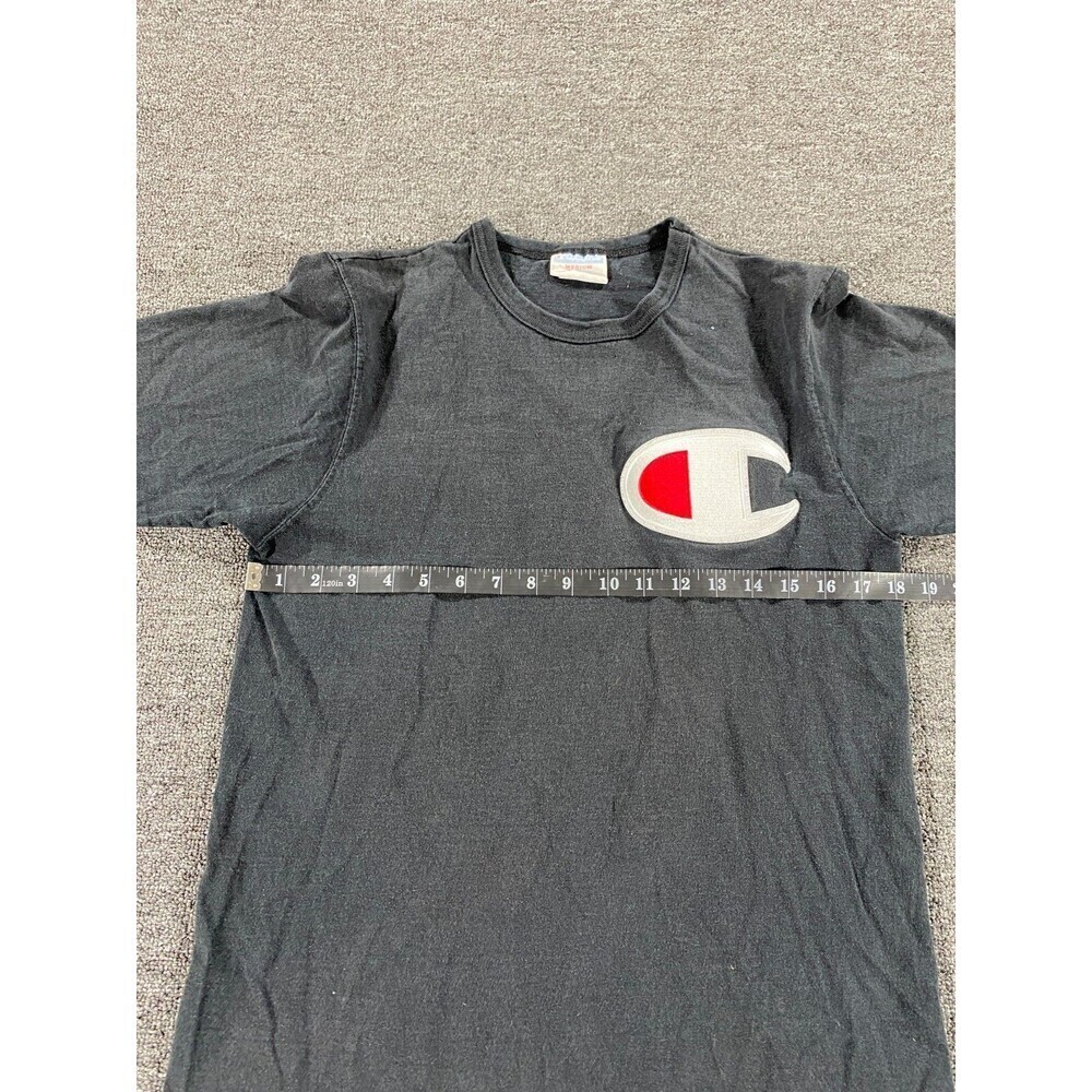 VINTAGE Champion Shirt Black Short Sleeve Crew Tee Streetwear Adult Mens Medium - Picture 3 of 15